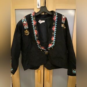 Vintage Rafia Studio embellished jacket Size Medium
